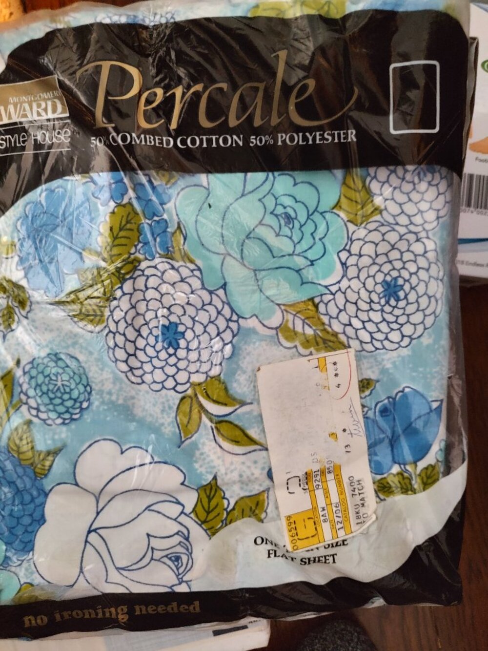 NIP Montgomery Ward Percale Twin Flat Sheet